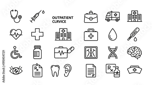 Medical Healthcare Icons Set Vector Illustration.
