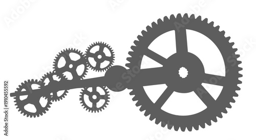Interlocking Gears Mechanism Technology Concept.