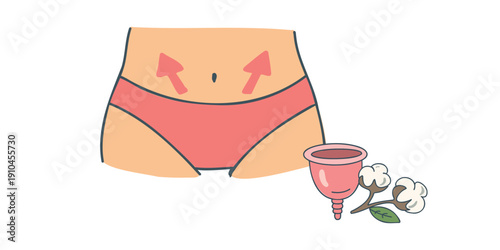 organic feminine hygiene products set illustration
