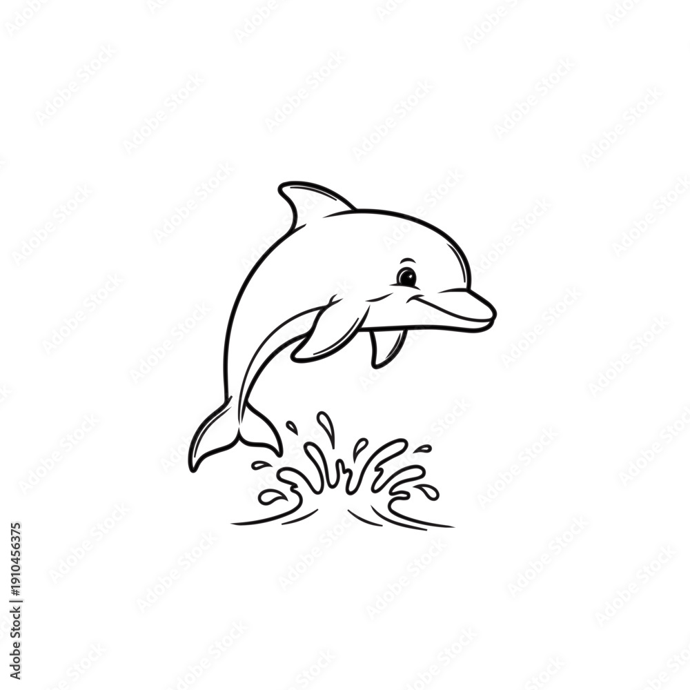 Obraz premium Playful Dolphin Outline