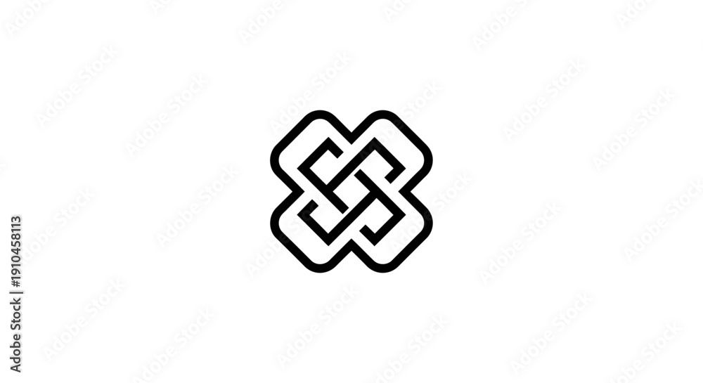 Obraz premium Simple black and white knotwork logo design element.