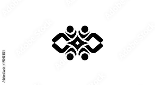 Stylized abstract people forming a circular pattern together.