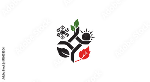 Abstract seasonal elements logo design.