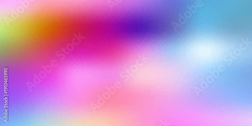 Holographic foil background with rainbow gradient texture. Abstract 3D hologram surface featuring iridescent light reflections and fluid aurora patterns for modern design. Vector illustration.