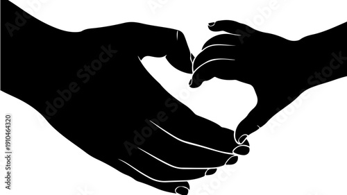 Parent and Child Hands Forming a Heart Shape Silhouette.