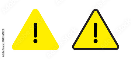 Yellow Warning Triangle Icons with Exclamation Mark