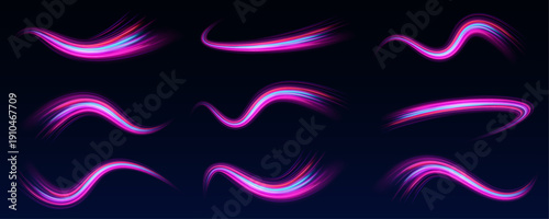 Abstract swirling fire patterns glow against a black backdrop. Neon sparks drift in circular motion. The composition exudes motion and power.