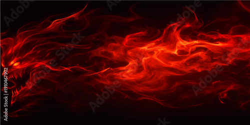 An abstract fiery background featuring hot orange and red burning flames with smoke textures creates a powerful heat energy blaze against a dark black element