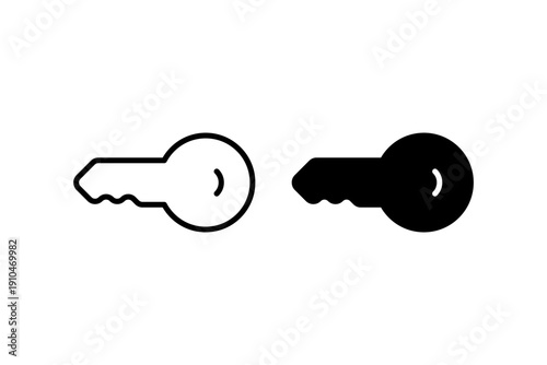 Minimalistic black and white key icons design.