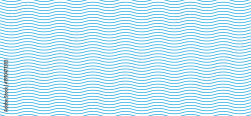 Seamless Wave Pattern, Hand drawn water sea vector background. Wavy beach print, curly grunge paint lines,