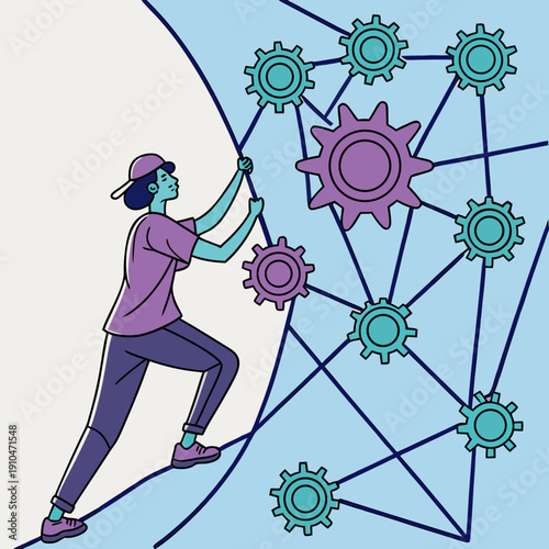 Abstract Spiking Neural Network Illustration Representing Advanced AI and Neuromorphic Computing Systems