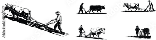 Abstract sketches of people and objects in various poses