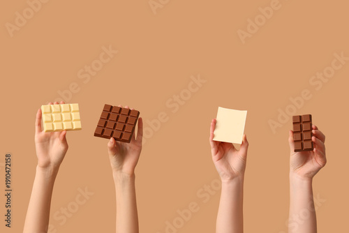 Female hands with different...