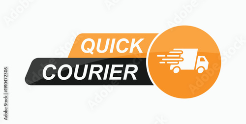 Quick courier service flat style icon