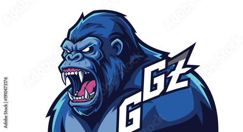 Angry Gorilla Cartoon Character Illustration.
