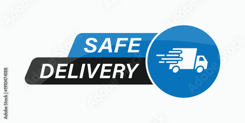 Safe delivery service flat style icon