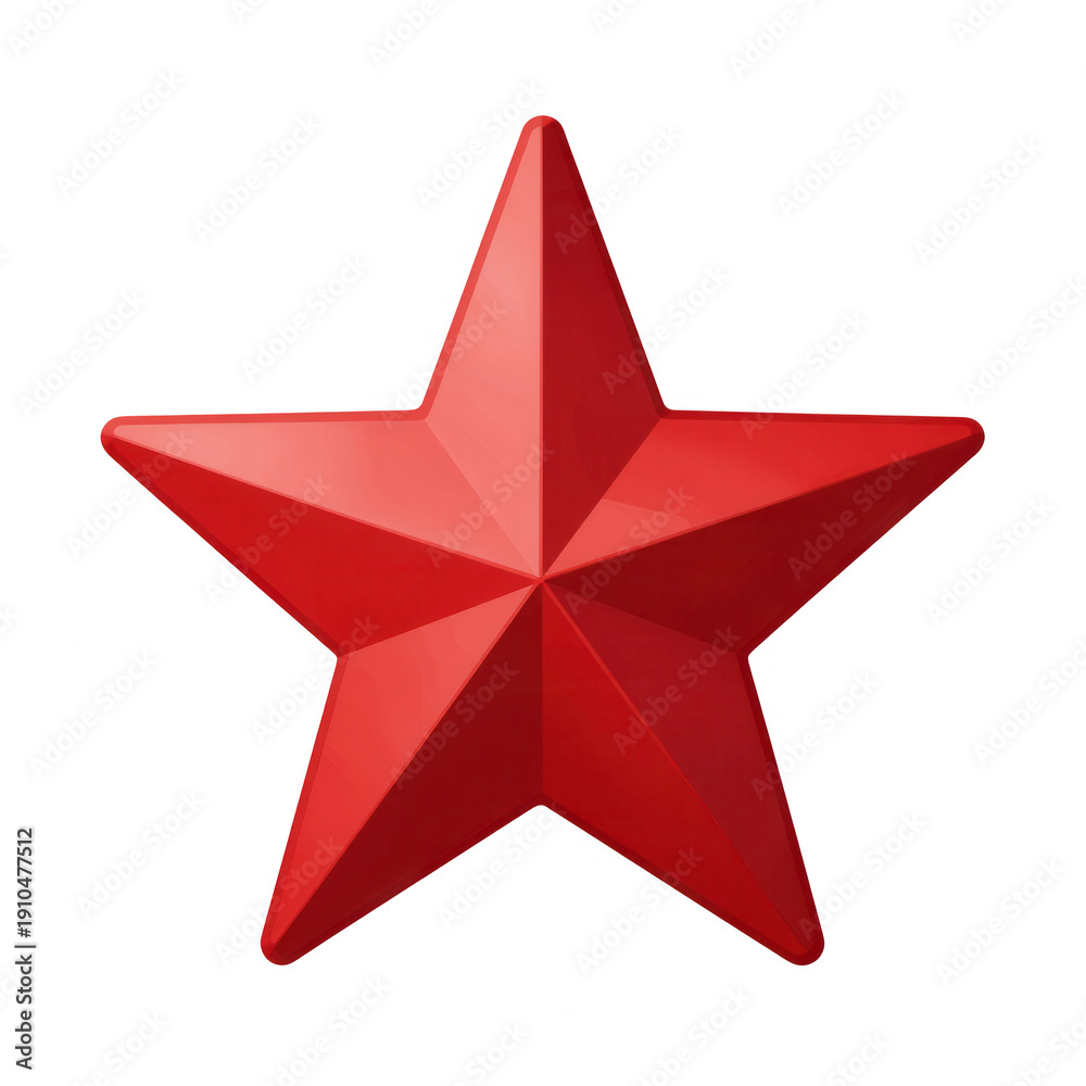 Obraz premium Red 3D Star Isolated