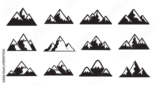 Mountain Peaks Silhouette Vector Illustration Great for Outdoor Adventure Designs