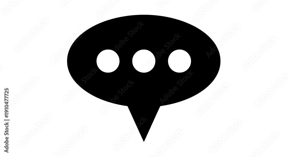 Fototapeta premium speech bubble icon, chat symbol, communication concept, black and white