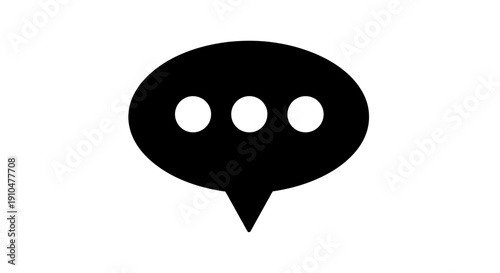 speech bubble icon, communication concept, chat symbol, black shape