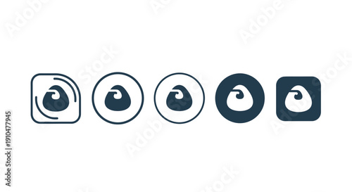 abstract logo design, modern icon set, rounded shapes, minimalist style