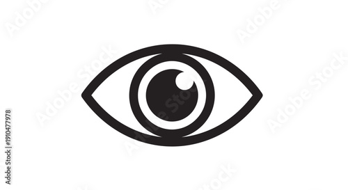 eye icon, vision symbol, black and white, eye care, eyesight concept