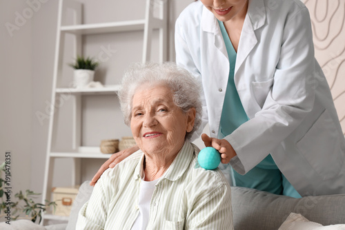 Senior woman and physical t...