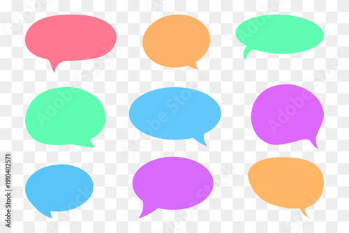 colored bubble speech vector set