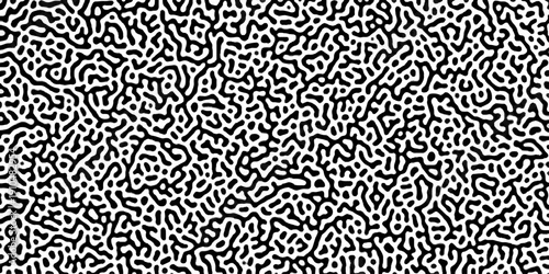 Abstract truing organic wallpaper Turing reaction diffusion monochrome seamless pattern .Monochrome Turing reaction background .Natural seamless line pattern. Linear design with biological shapes