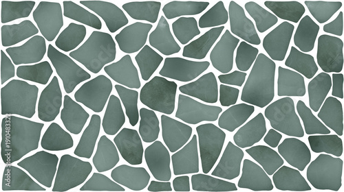 Obraz na plátně sage green flagstone pattern with soft gradient lighting, abstract jade stone paving background with transparent or white background