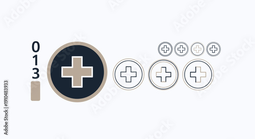 medical plus sign icon set, health care symbol, medicine concept