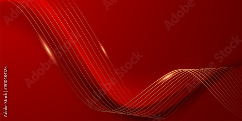 Abstract background design modern red and gold geometric elements vector illustration