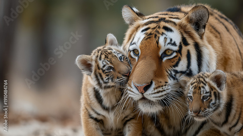 Tender tiger family moment:...