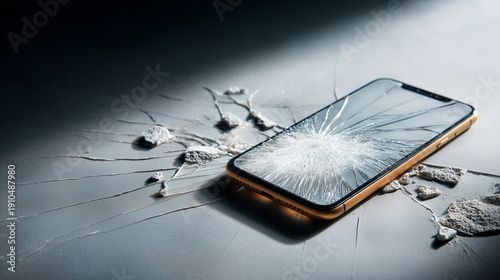 Shattered Screen: A close-u...