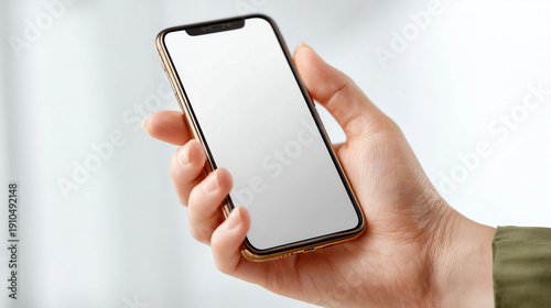 Hand Holding a Smart Phone:...