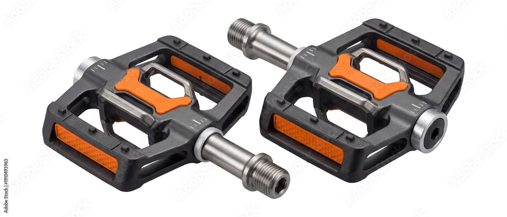 Naklejka premium Lightweight titanium axle clipless pedals.