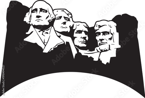 Bilde på lerret unique Mount Rushmore icon silhouette