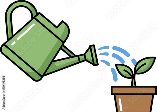 Watering Can Pouring Plant Icon