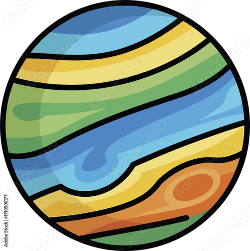 Colorful Planet Surface Layers Icon
