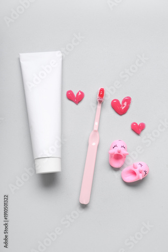 Tube of toothpaste and toot...