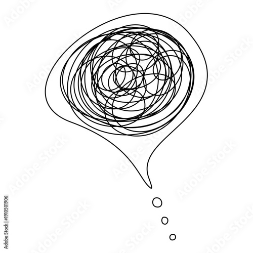 Chaotic scribble lines symbolizing mental health struggle