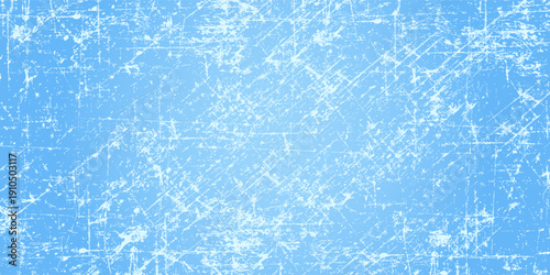 Winter blue background with a hockey scratched ice texture.Vector