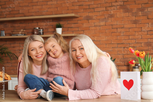 Little girl, her mother and...