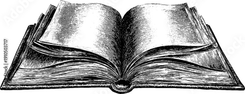 Vintage engraved illustration set of guest books with black bold lines