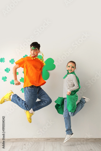 Funny kids with face painti...