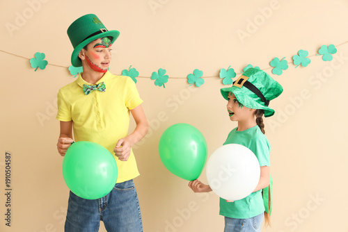 Funny kids with face painti...