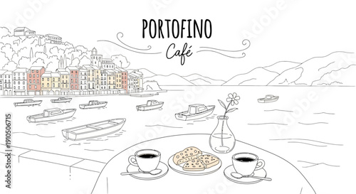 Coffee Cups and Biscuits on Table.