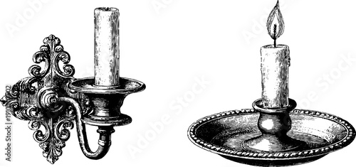 Elegant antique wall sconce and candle design for vintage decoration and home décor