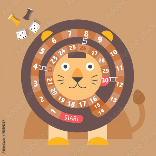 Cute Frame of board game ,Funny frame,snake games,Vector illustrations.