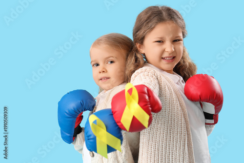 Cute little girls in boxing...